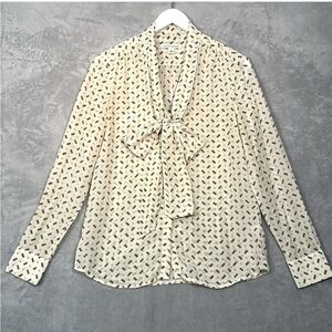 Banana Republic Cream Tie Front Blouse